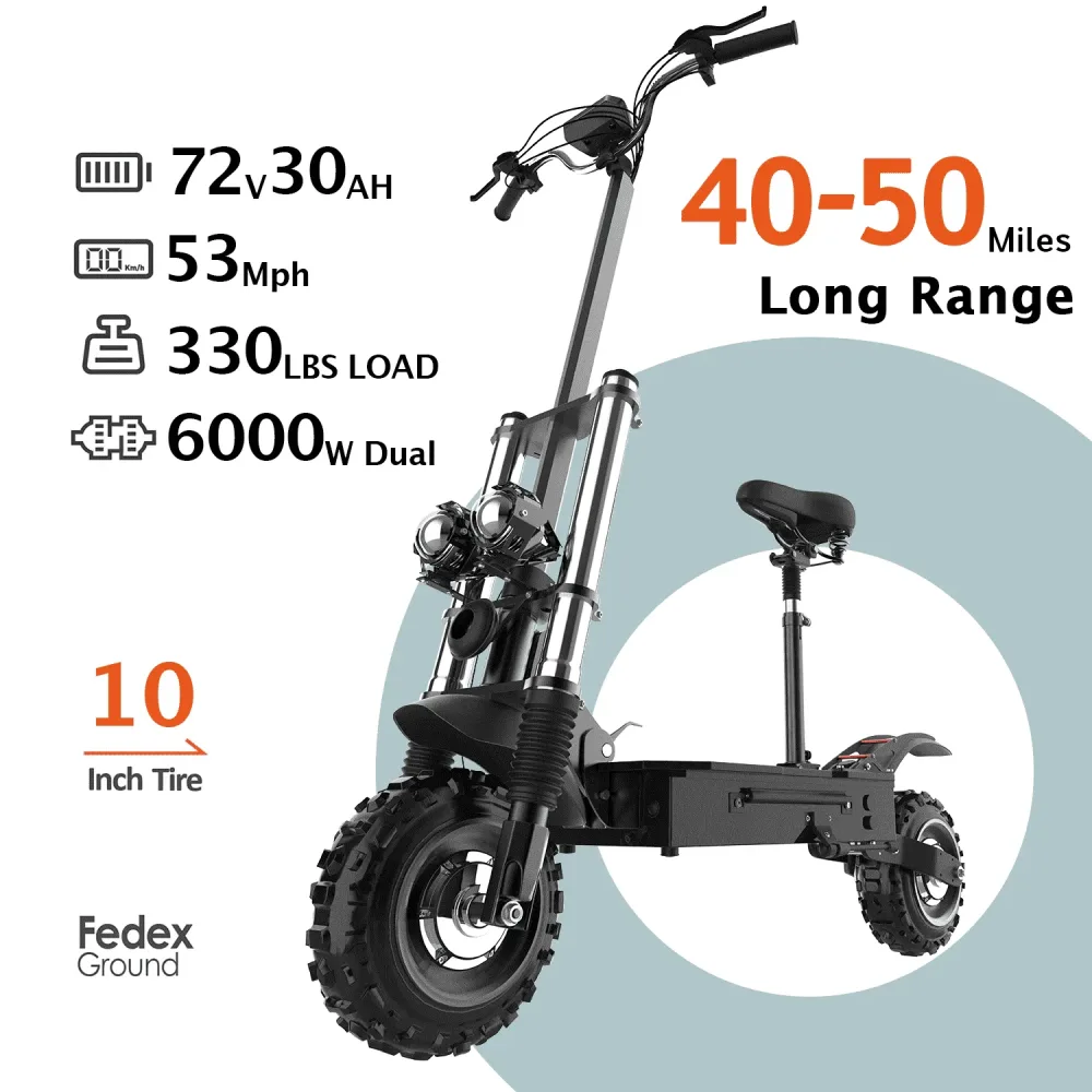 Electric Scooter 72v 6000w 11"
