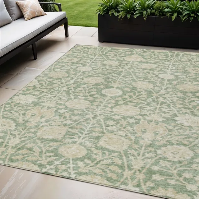 Rug 8 ft green beige