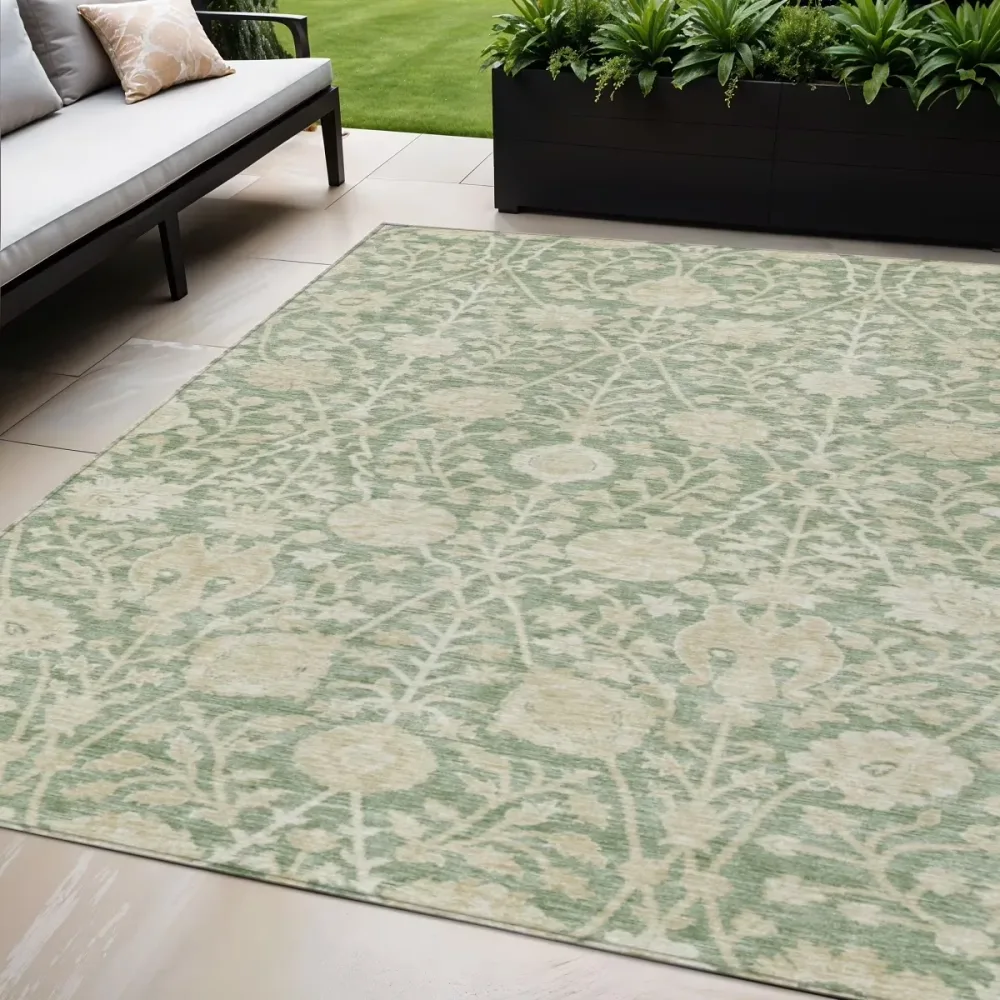 Rug 8 ft green beige