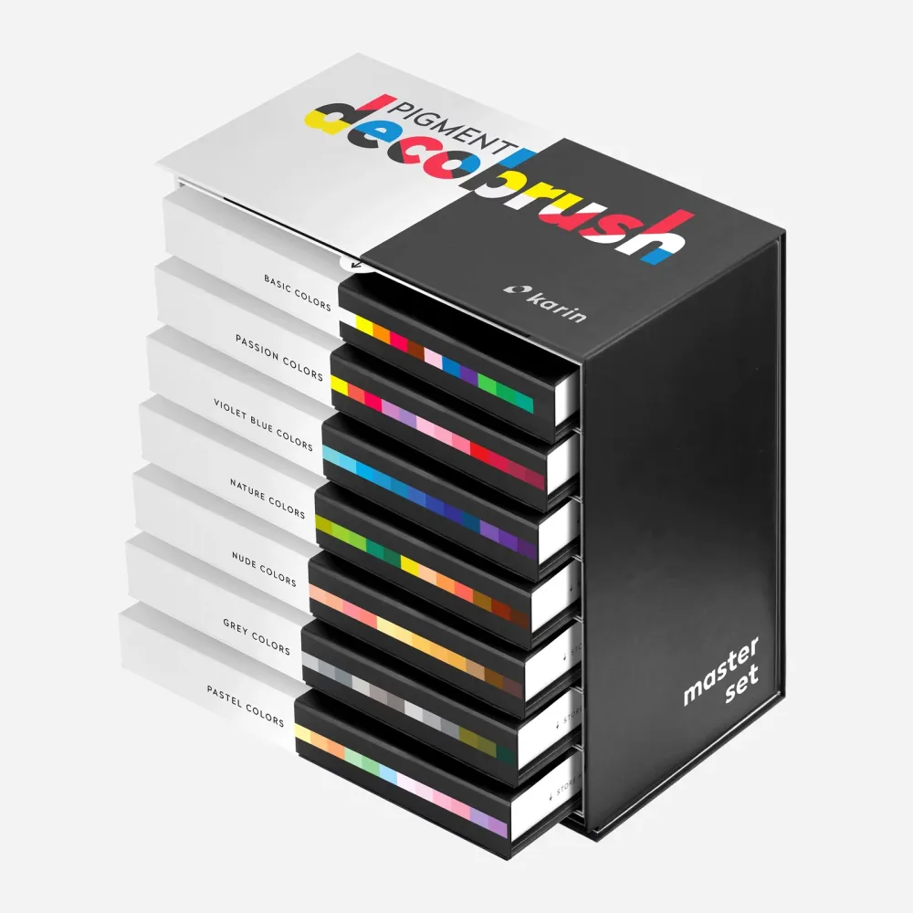 Markers white orange red