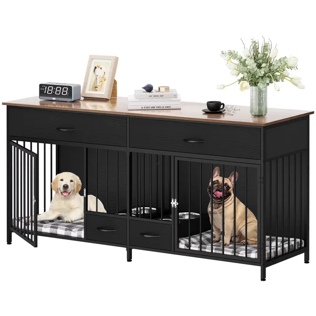 Dog Crate 74.8" black 21.2"
