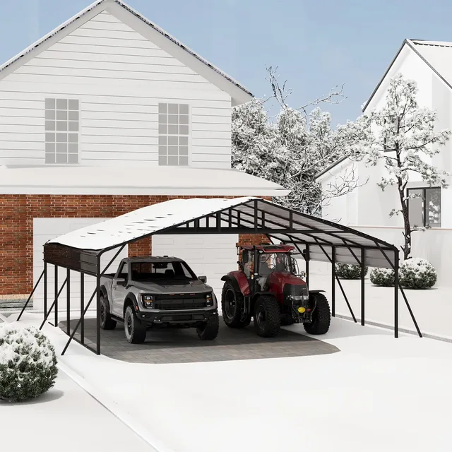 Metal Carport 20 ft heavy-duty waterproof
