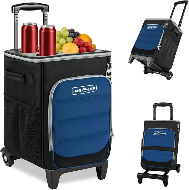 Rolling Cooler insulated blue 16.34 inches