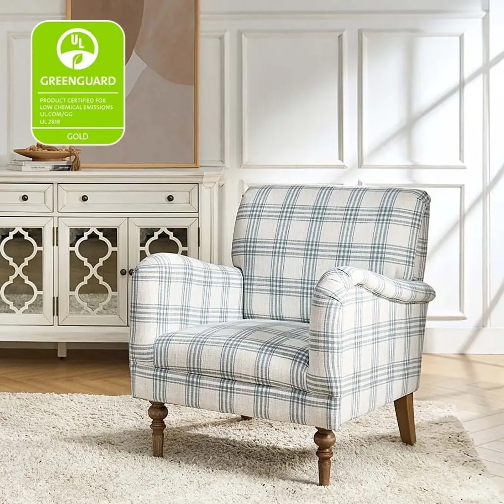 Accent Chair 29.5" tan blue