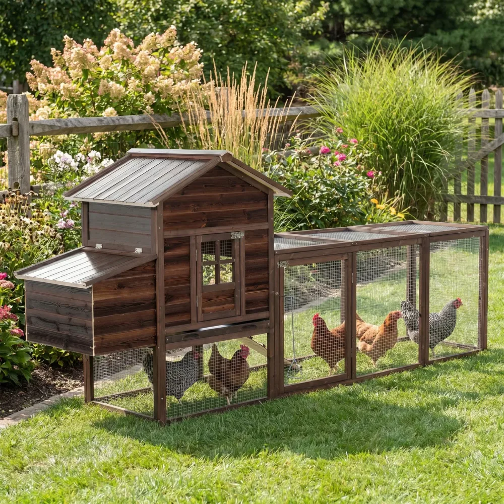 Chicken Coop brown 26.15" 98.50"