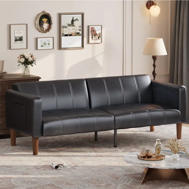 Sofa Bed adjustable black 28.7"