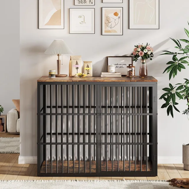 Dog Crate 46.5 inch brown black