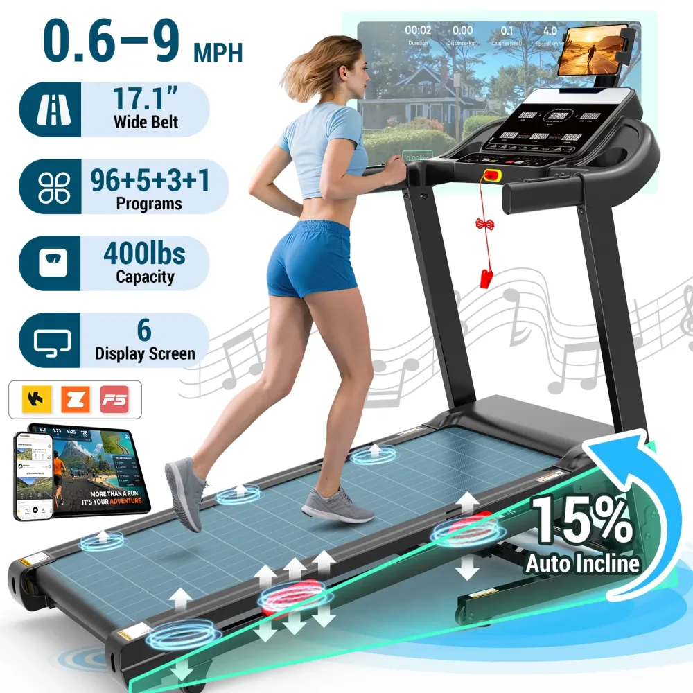 Treadmill 4hp 300-400lbs folding