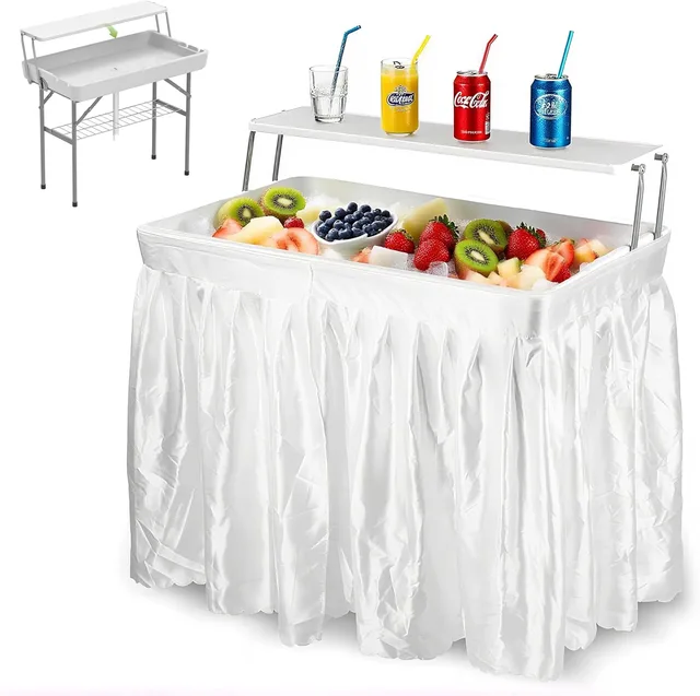 Ice Cooler folding portable white