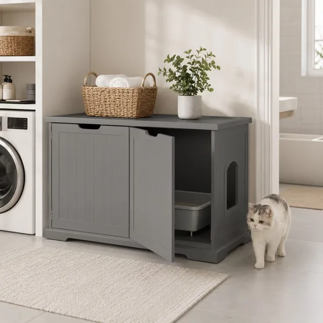 Litter Boxes adjustable gray