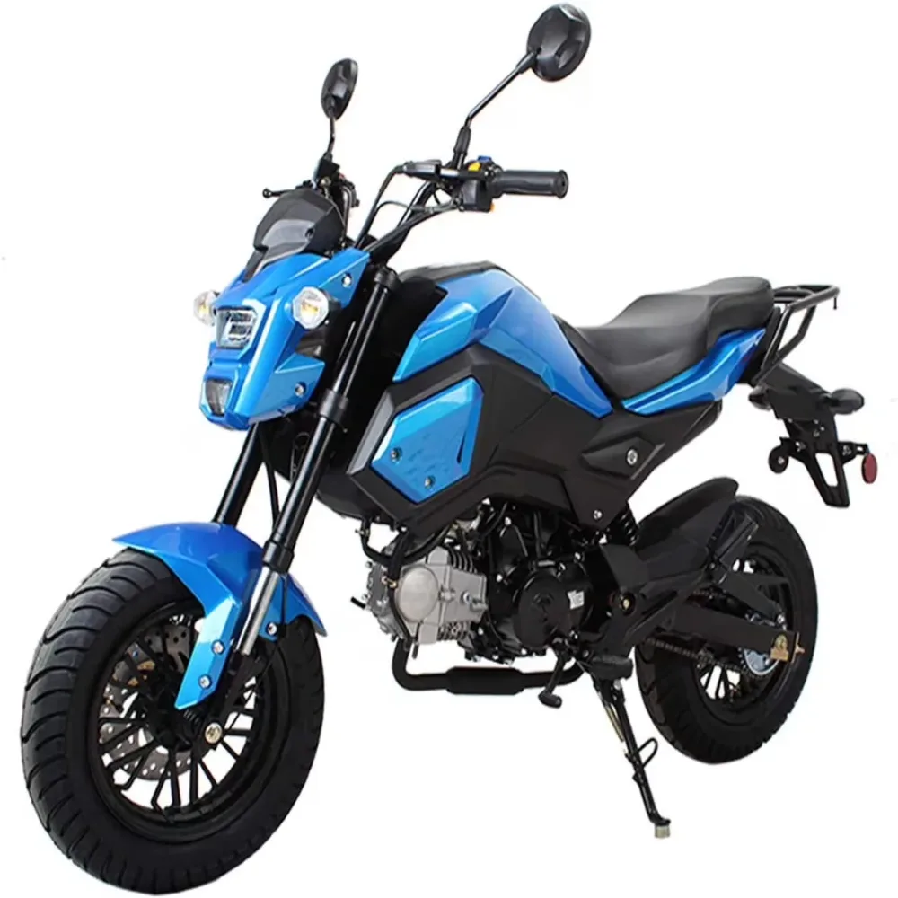 Motorcycle blue red white