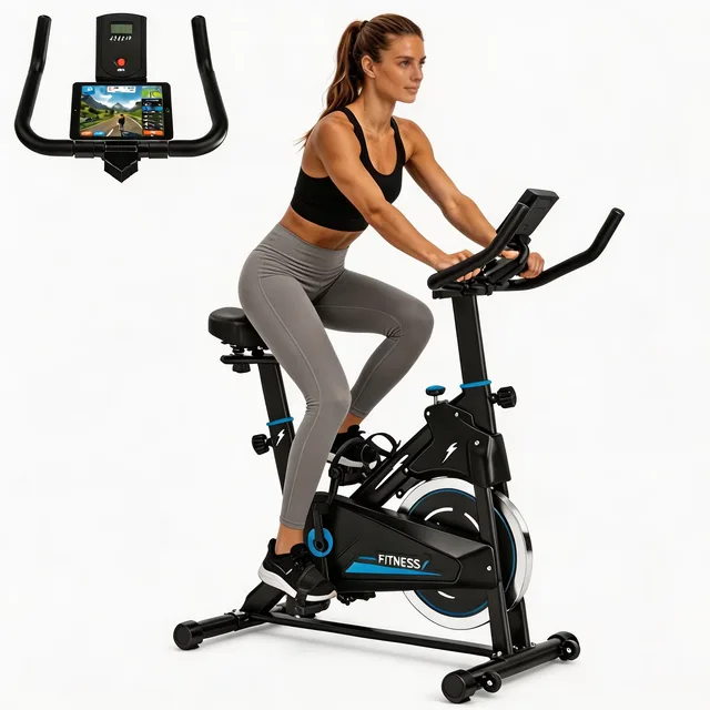 Stationary Bike adjustable portable blue