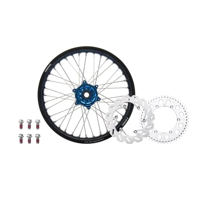 Wheel black silver blue