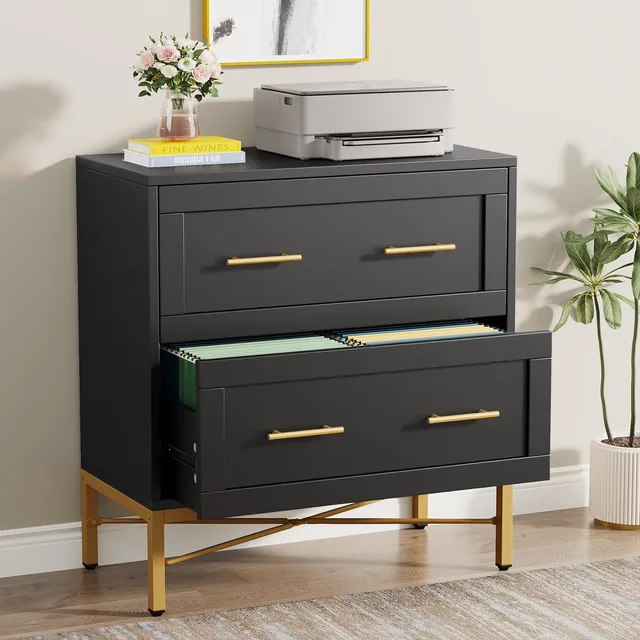 File Cabinet black brown 15.7"