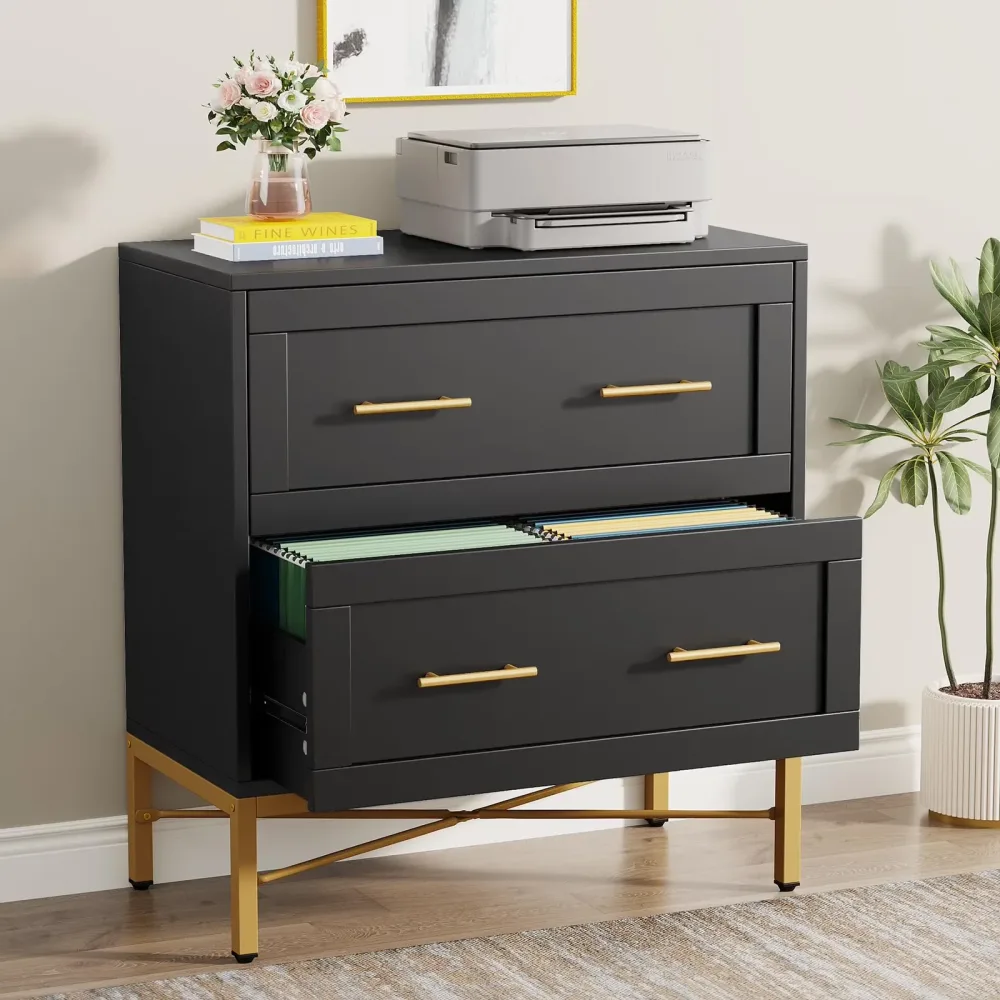 File Cabinet black brown 15.7"