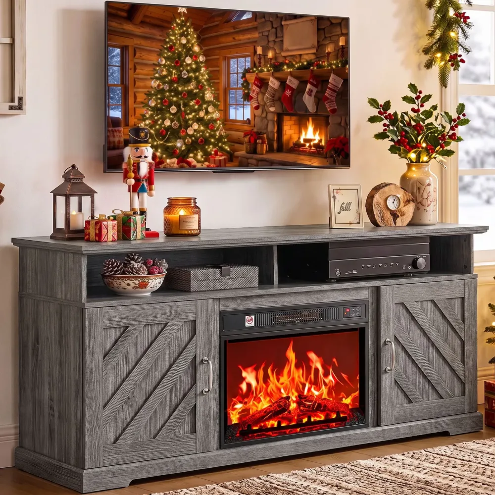 Stand 75 inch brown gray