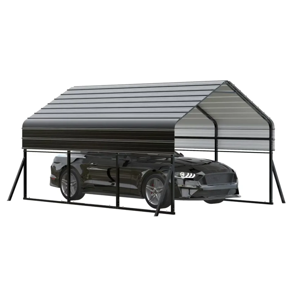 Metal Carport 10' gray 8.4ft