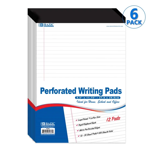 Writing Pad 8.5" 75" white