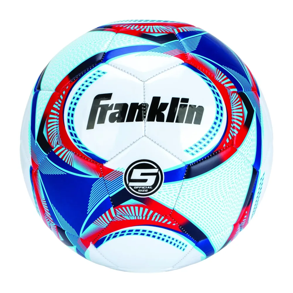 Soccer Ball white red blue