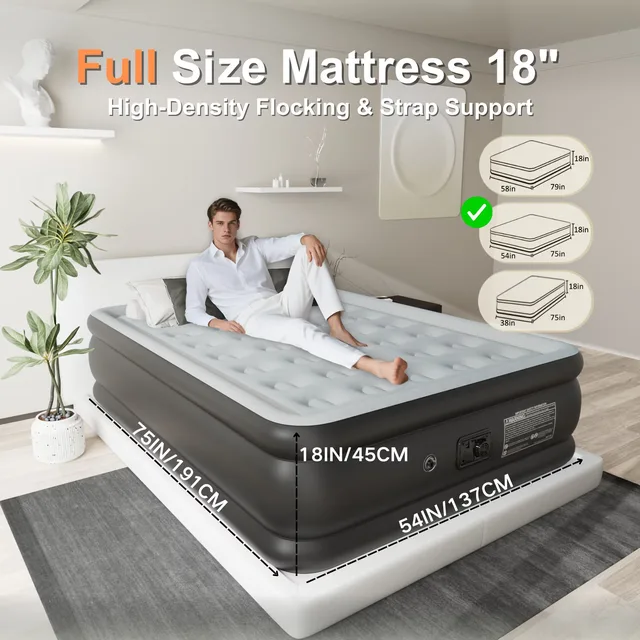 Air Mattress 18 inch 75.2inch 53.94inch
