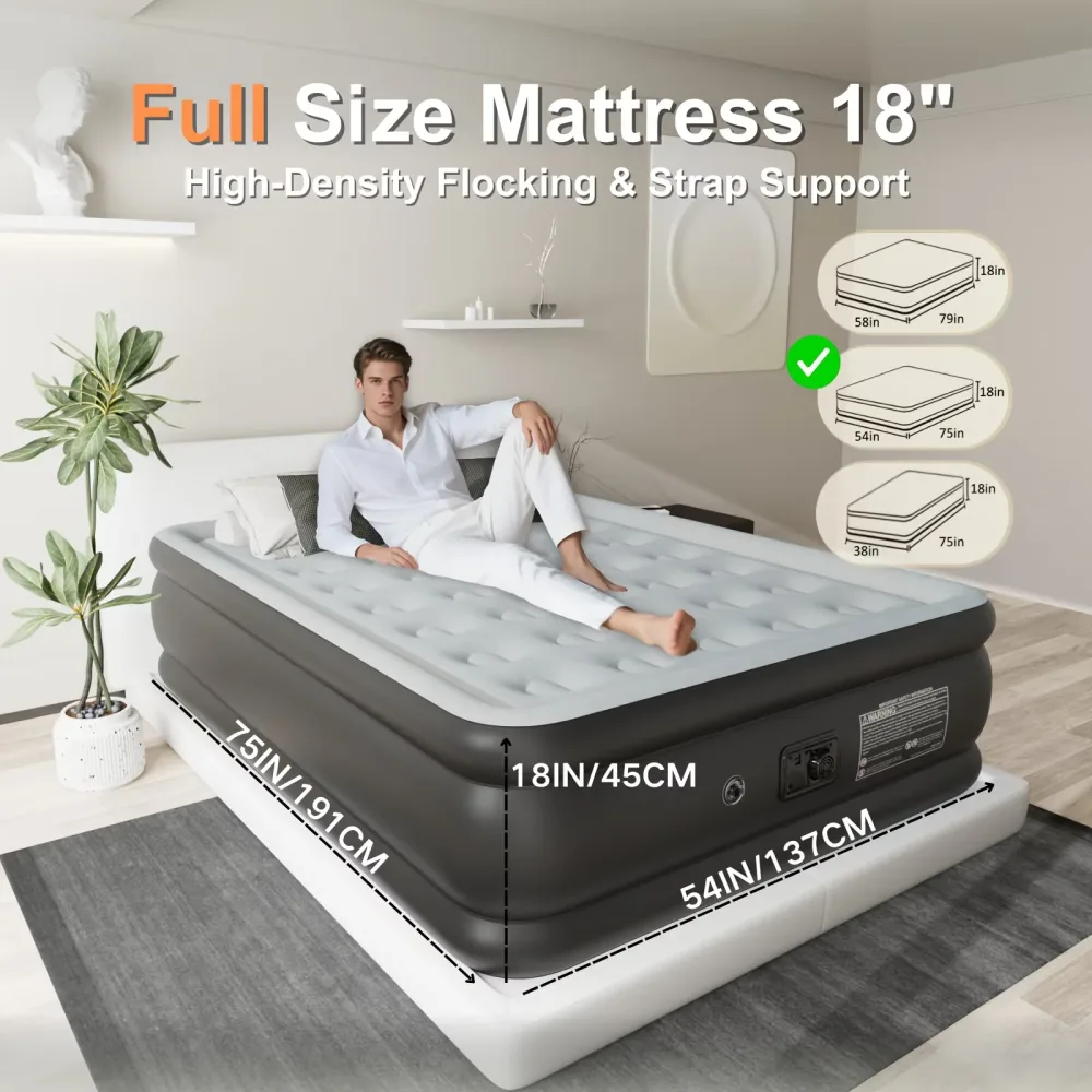 Air Mattress 18 inch 75.2inch 53.94inch