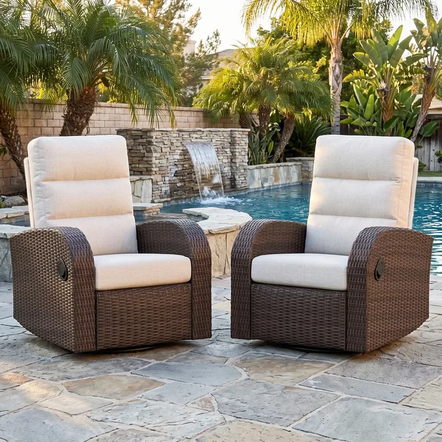 Patio adjustable brown beige