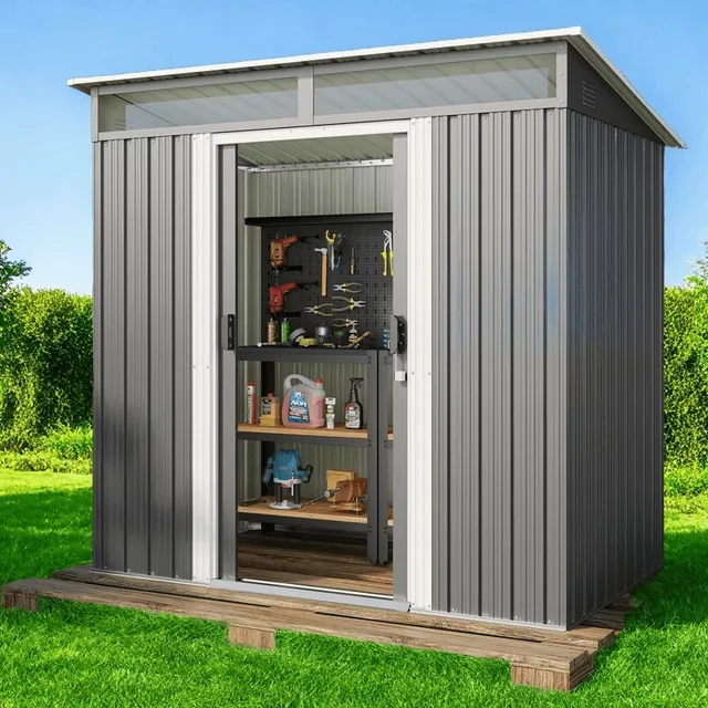 Storage Shed 6' 4' gray