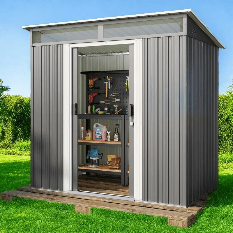 Storage Shed 6' 4' gray