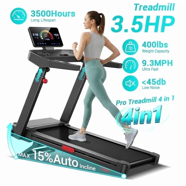 Treadmill 3.5 hp 400lbs foldable