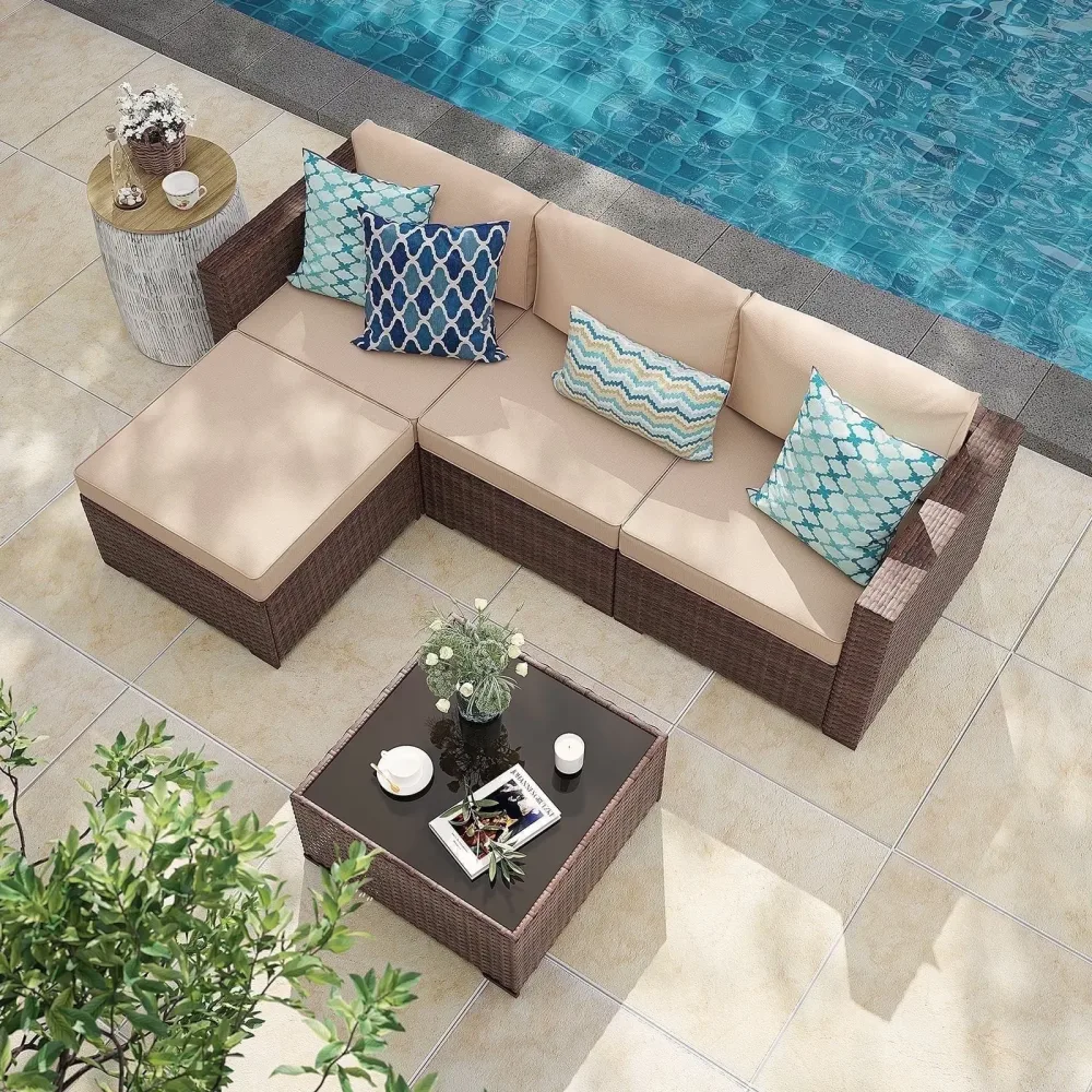 Patio Furniture beige brown 4"
