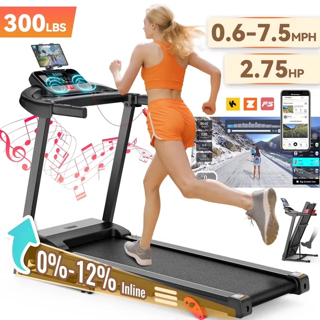 Folding Treadmill 2.75hp 300lbs