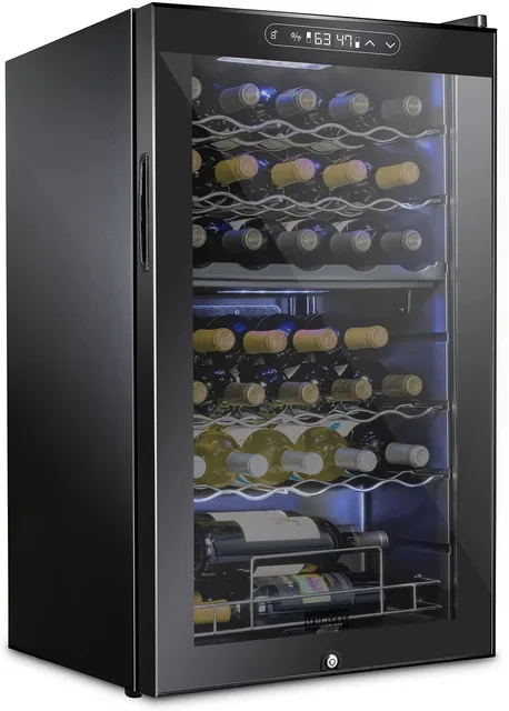 Wine Cooler black 52 lb led
