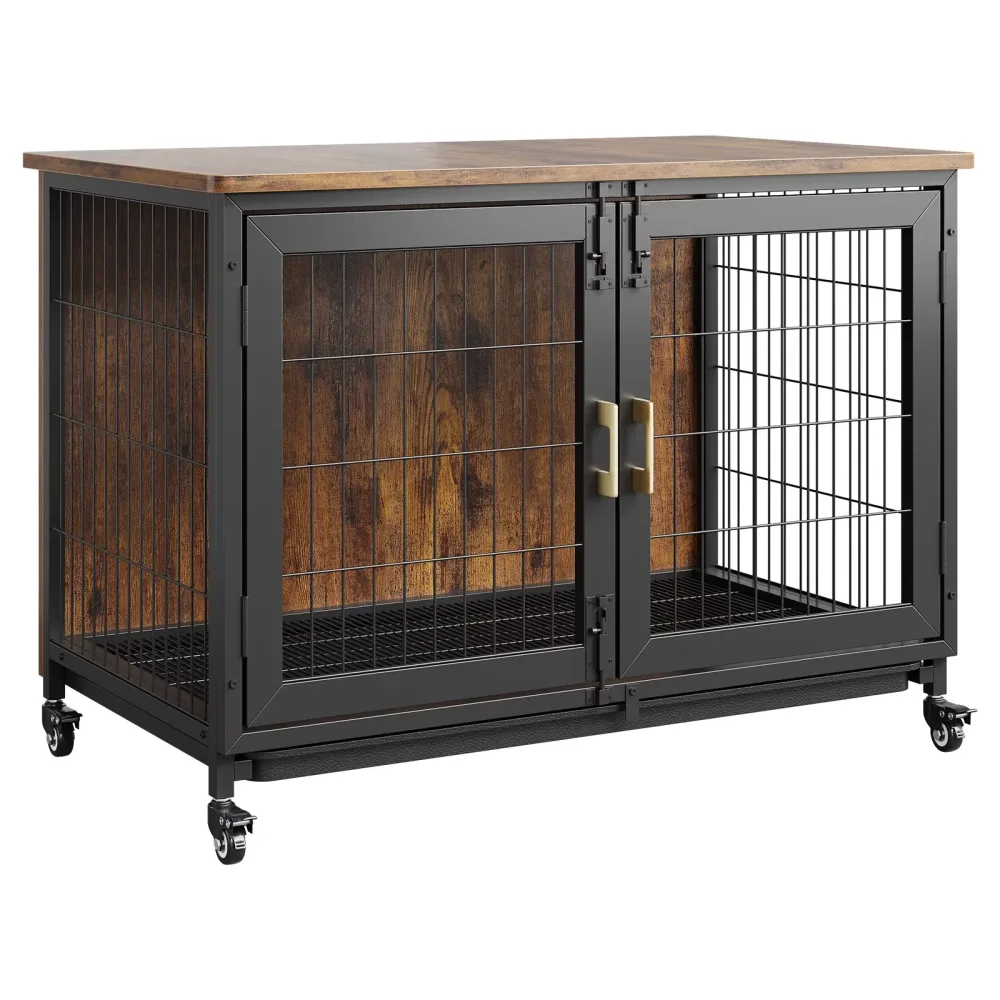 Dog Crate 37.4" black 25.6"
