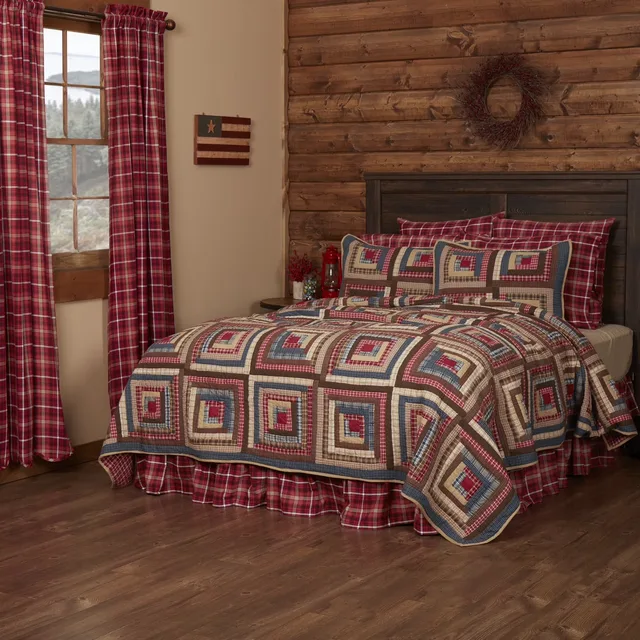 Bedding red blue brown