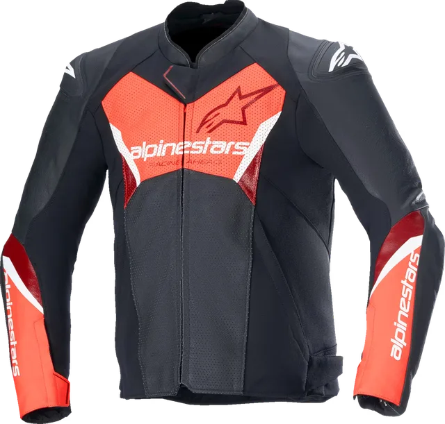 Leather Jacket black red