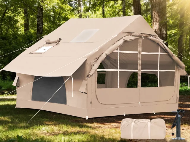 Inflatable Tents 4-6 person waterproof beige