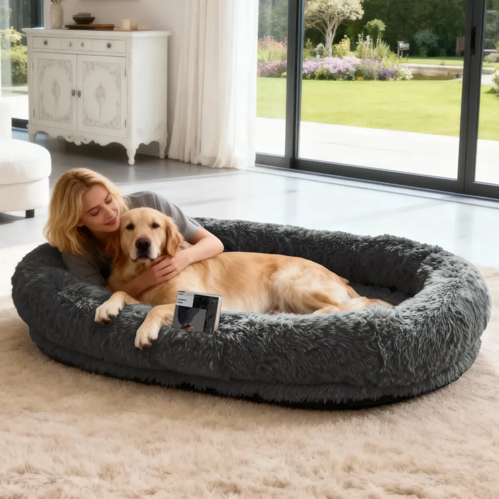 Dog Bed 71" grey gray