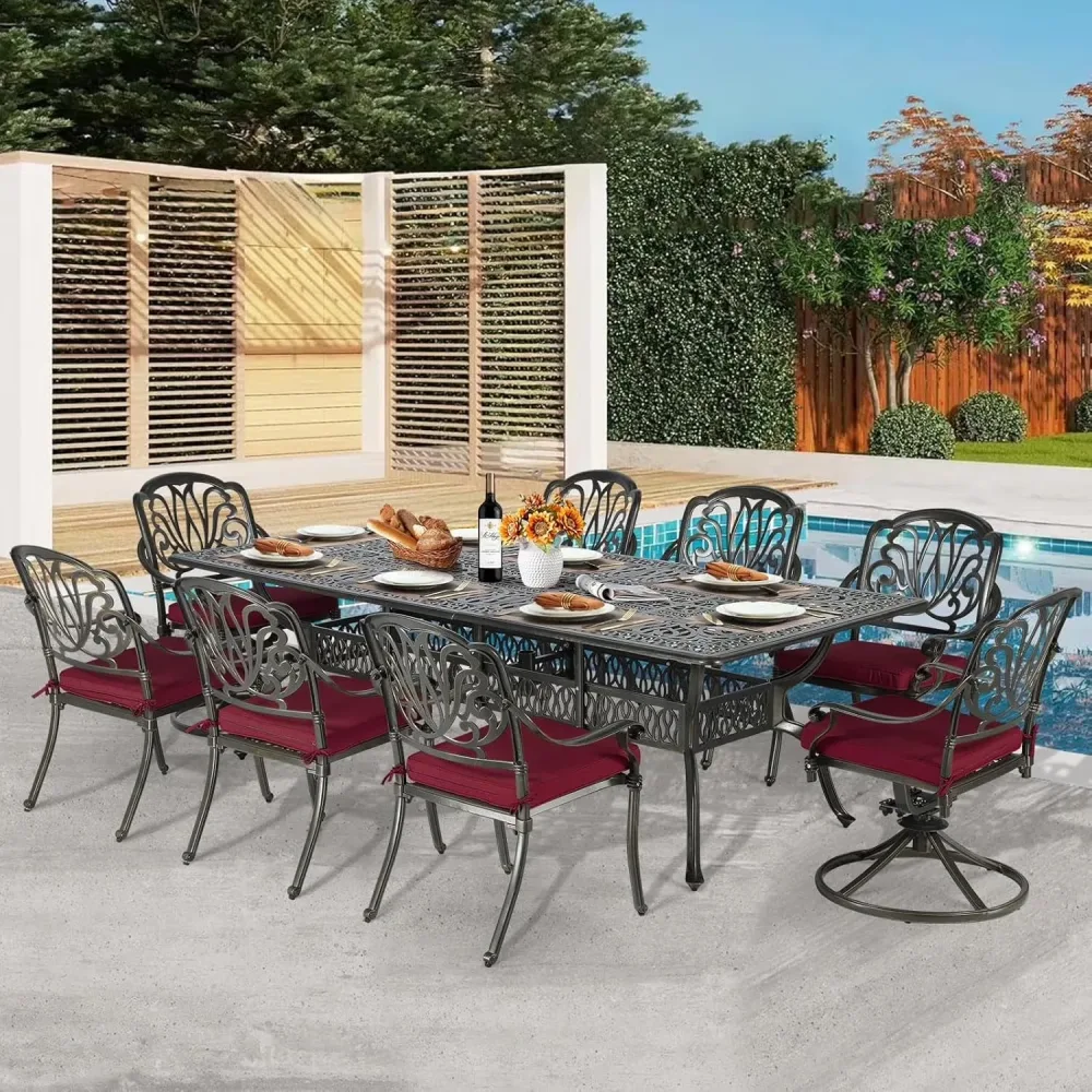 Patio Dining 94.5" red 8-10 people