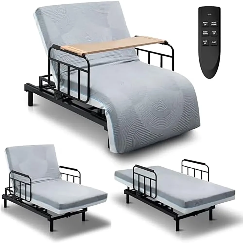 Bed adjustable black gray