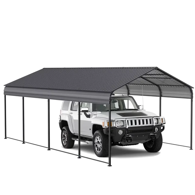 Metal Carport 12 w heavy-duty gray