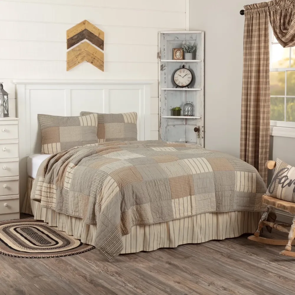 Bedding grey tan 130 inches