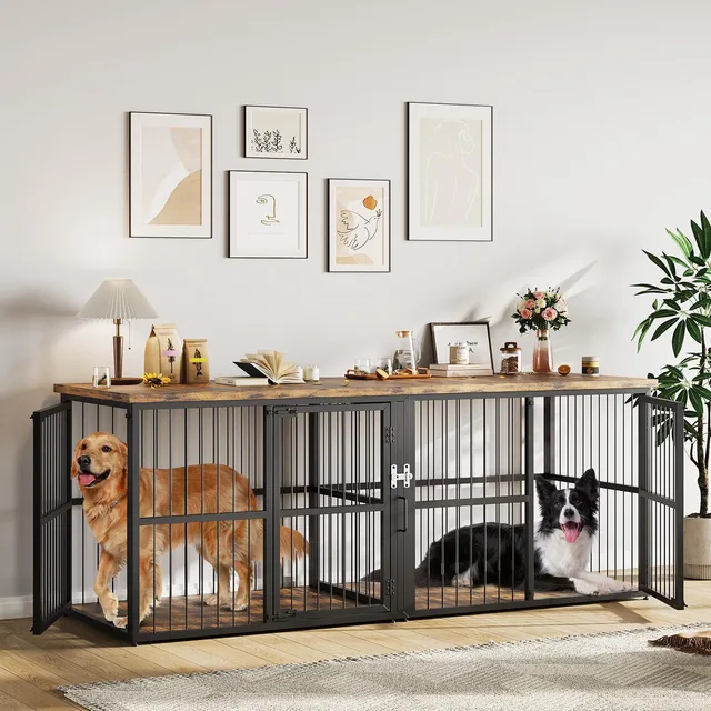 Dog Crate 87 in black brown