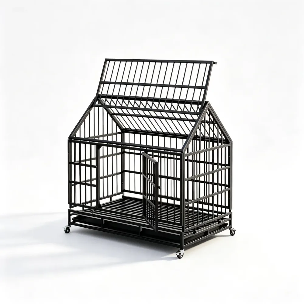 Dog Crate foldable locking black