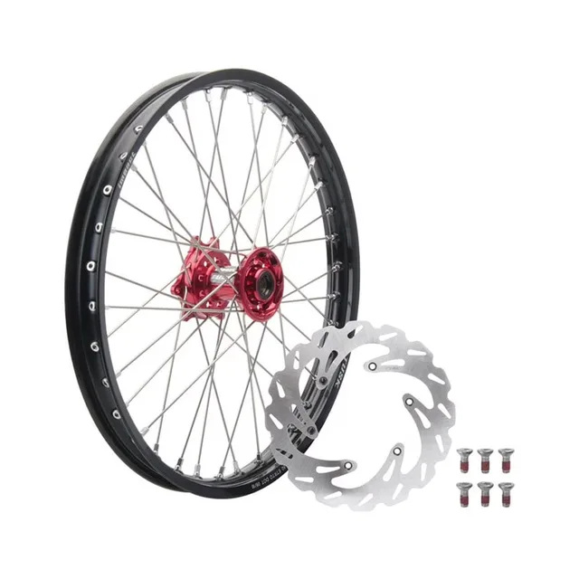 Wheel black silver red