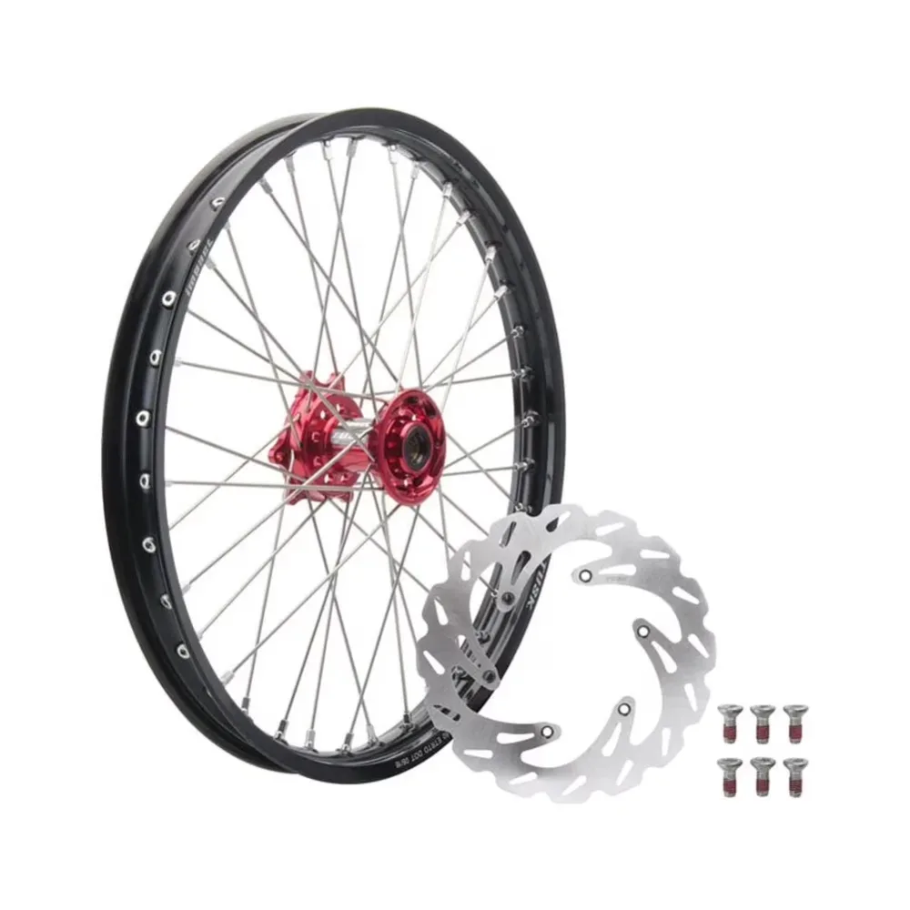 Wheel black silver red