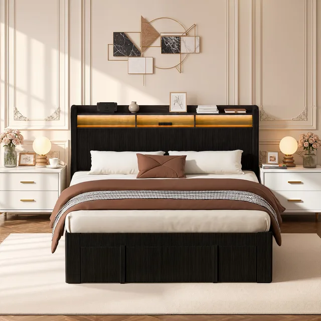 Bed Frame led black 81.88"