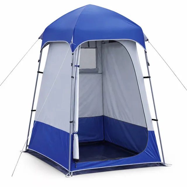 Camping Tent portable white blue