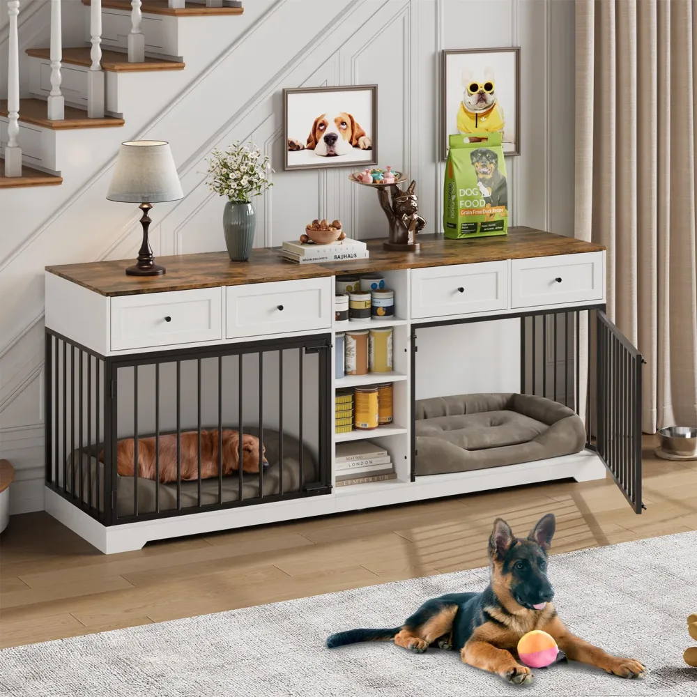 Dog Crate 81.9" white