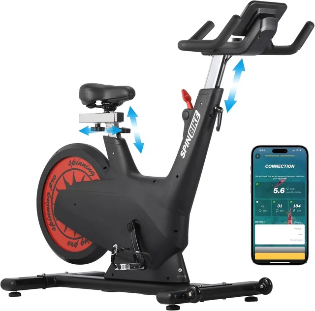 Exercise Bike adjustable black red