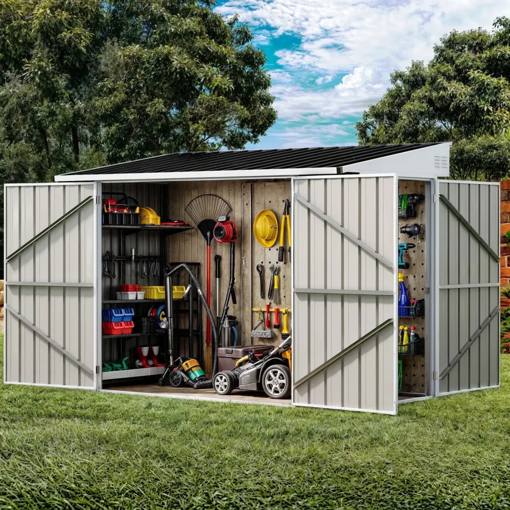 Storage Shed 7' 4' gray